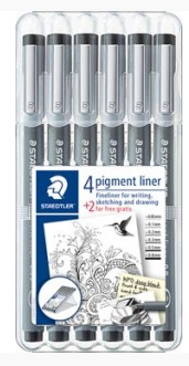 Fineliner voor schrijven, schetsen en tekenen 4+2